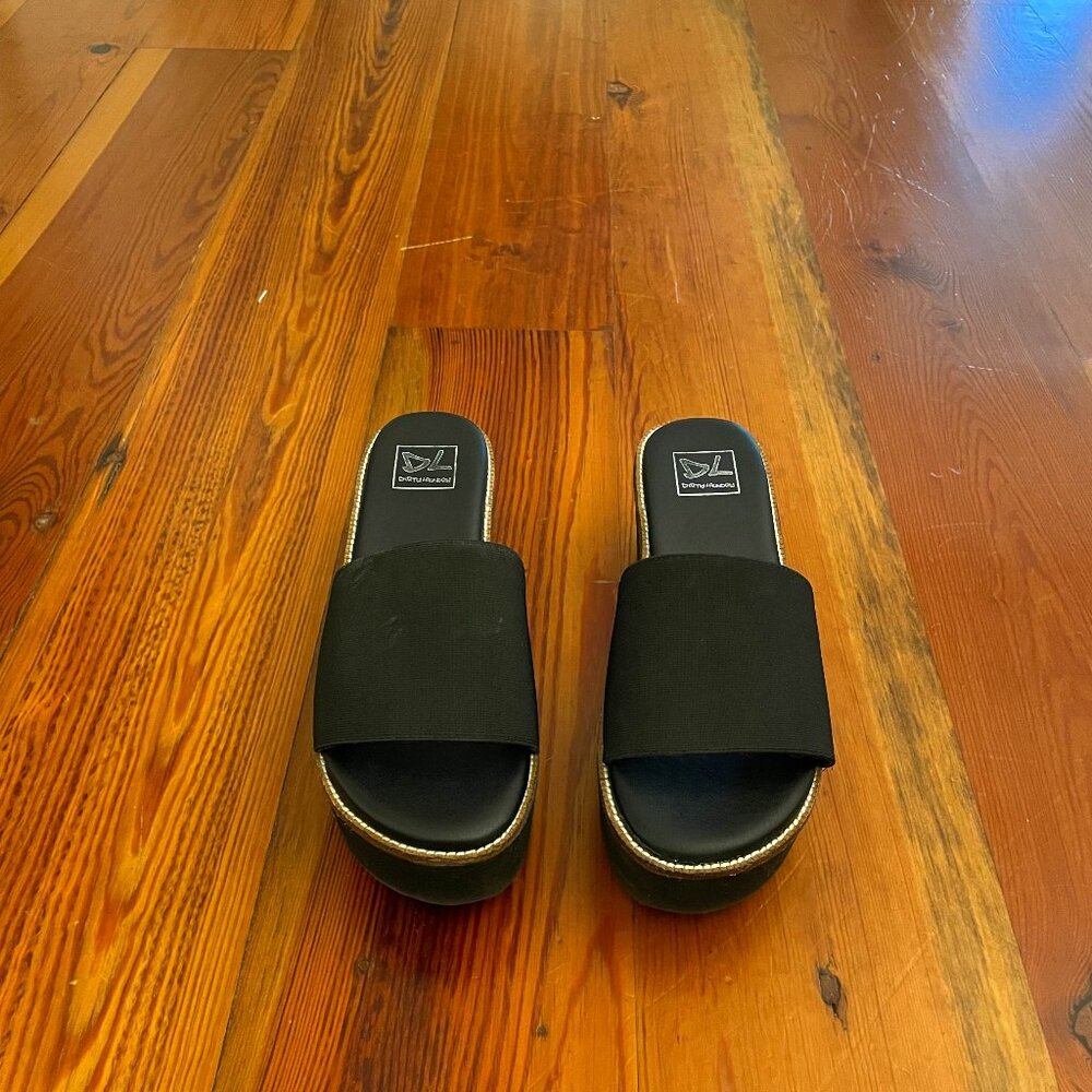 Dirty Laundry Black Pivot Platform Sandal 7 1/2 38